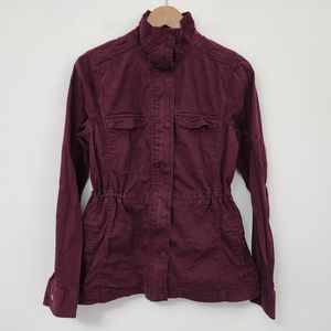 SONOMA Women's Mulberry Zip & Snap Long Lightweight Elastic Waist Jacket Size M